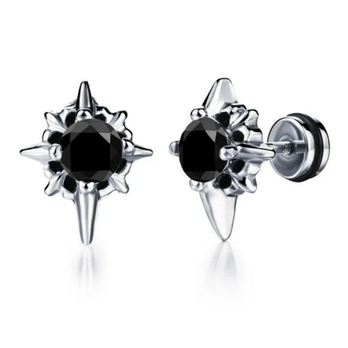 GENERICO - Aros Punk Estrella Circone Black Hombre Mujer Earing 2022 M1