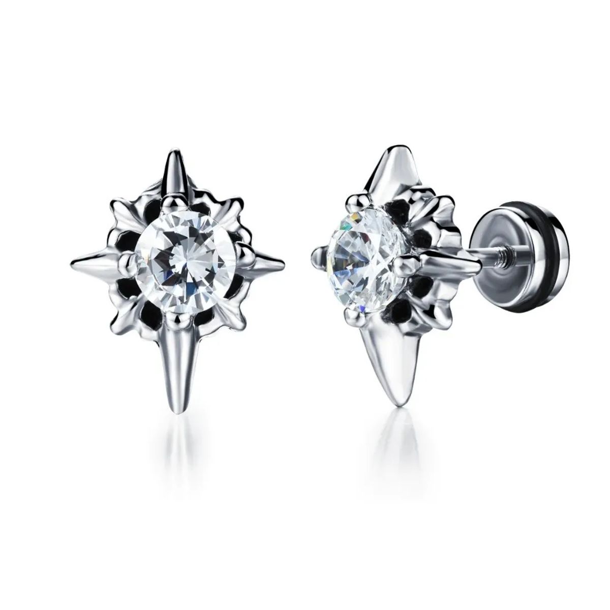 GENERICO - Aros Punk Estrella Circone Black Hombre Mujer Earing 2022 M1