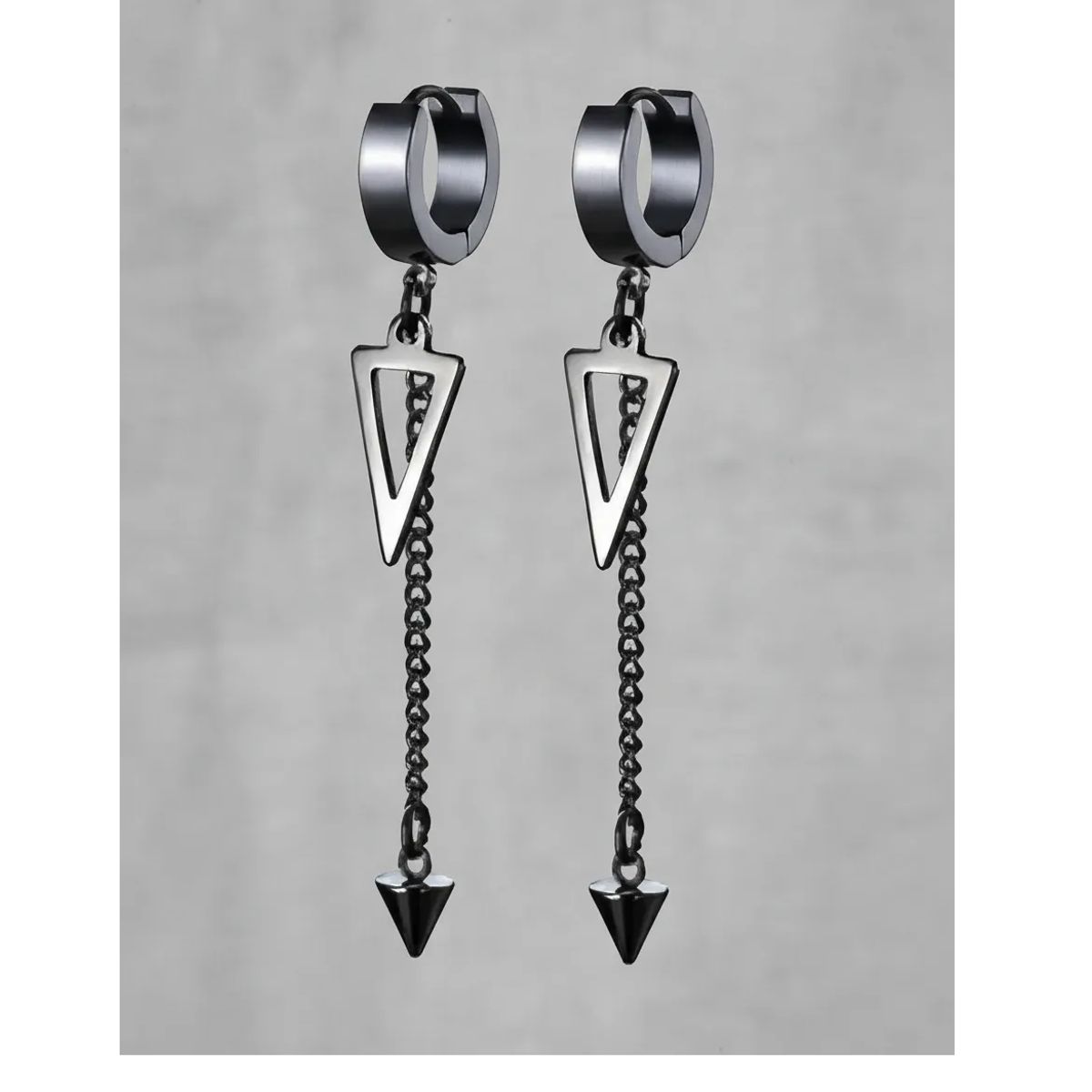 GENERICO - Aros Piercing Punk Triangulo Black Space Hombre Mujer 2022