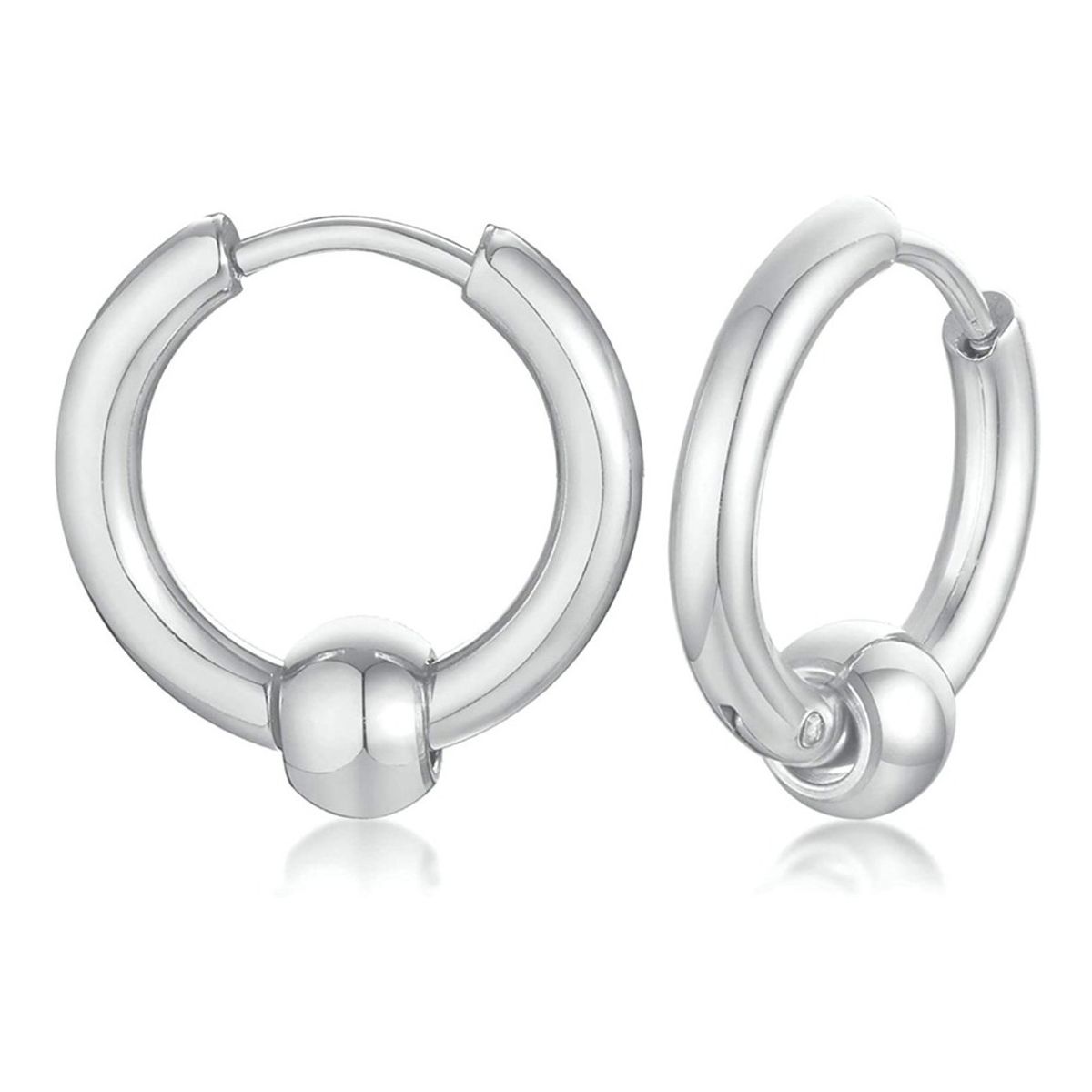 GENERICO - Aros Punk Hombre Mujer Silver Manba Earing Moda 2020