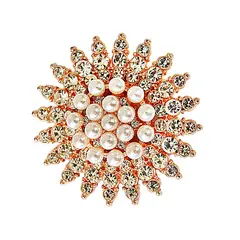 VIVAFELICIA - Broche Perlas Sol Dorado