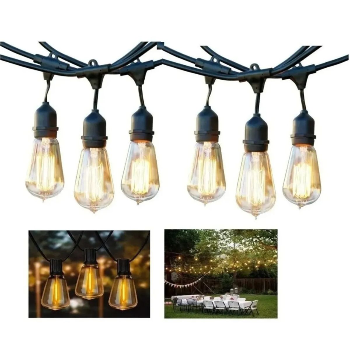 GENERICO - Pack 2 Guirnalda Decoración  10 Metros 10 Ampolletas