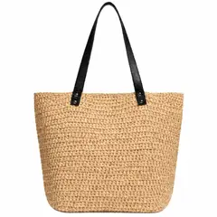 BRIC - Bolso de Rafia Beige 48x35 cm