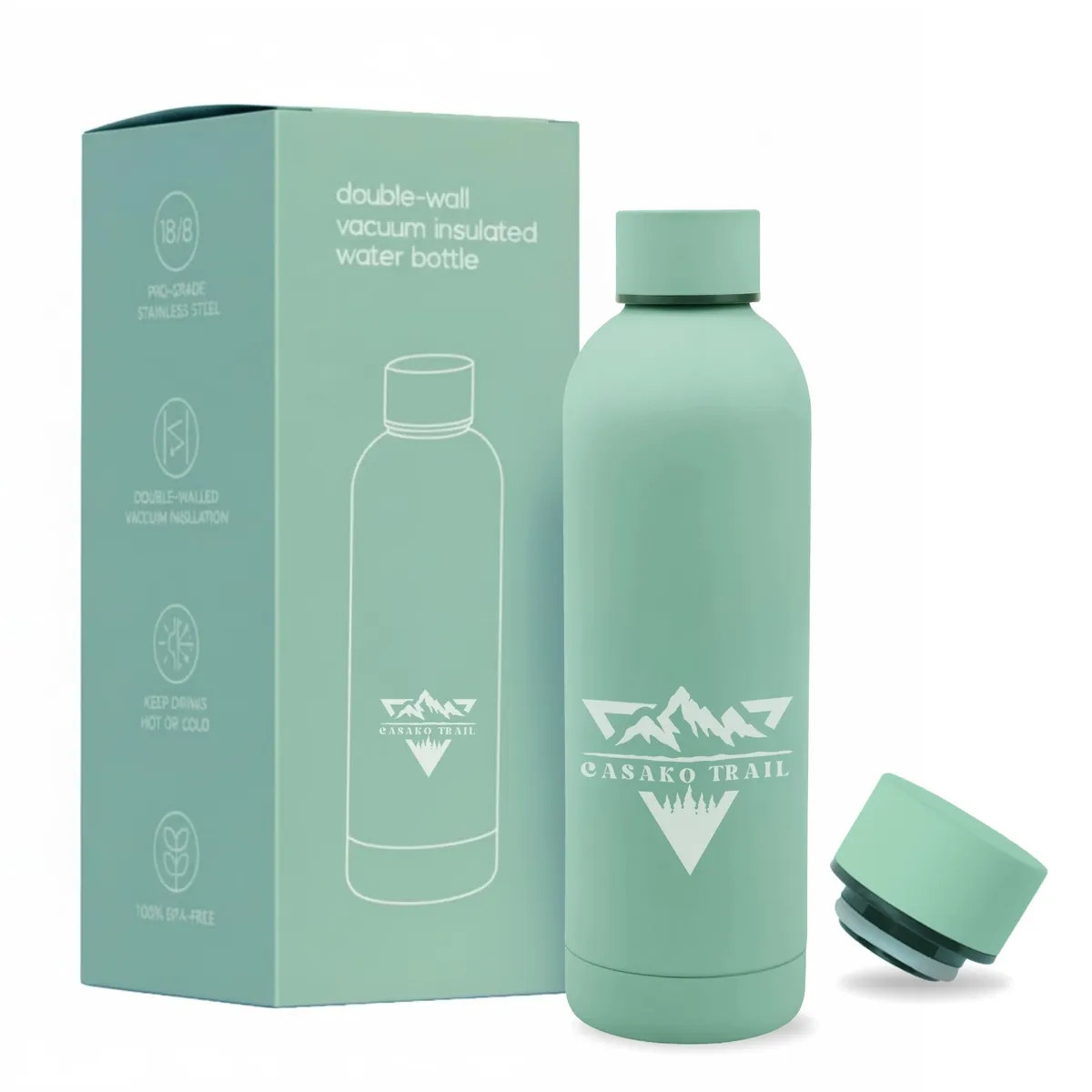 GENERICO - Botella térmica 750 ml deportiva acero inoxidable Verde Patagonia