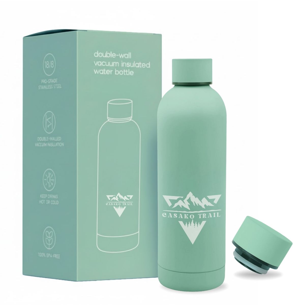 GENERICO - Botella térmica 750 ml deportiva acero inoxidable Verde Patagonia