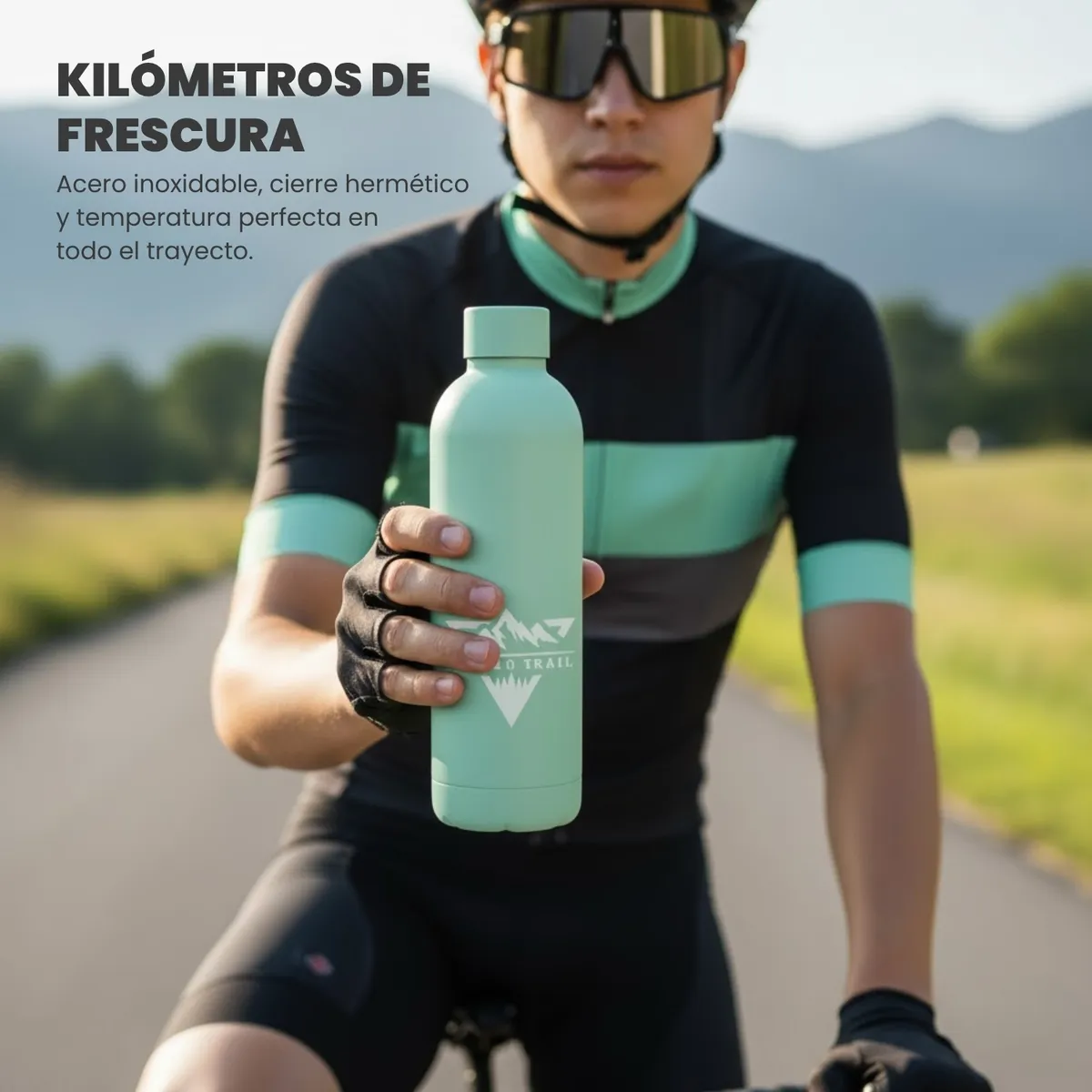GENERICO - Botella térmica 750 ml deportiva acero inoxidable Verde Patagonia