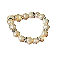 VIVAFELICIA - Pulsera Perlas del Río Loa Blanco