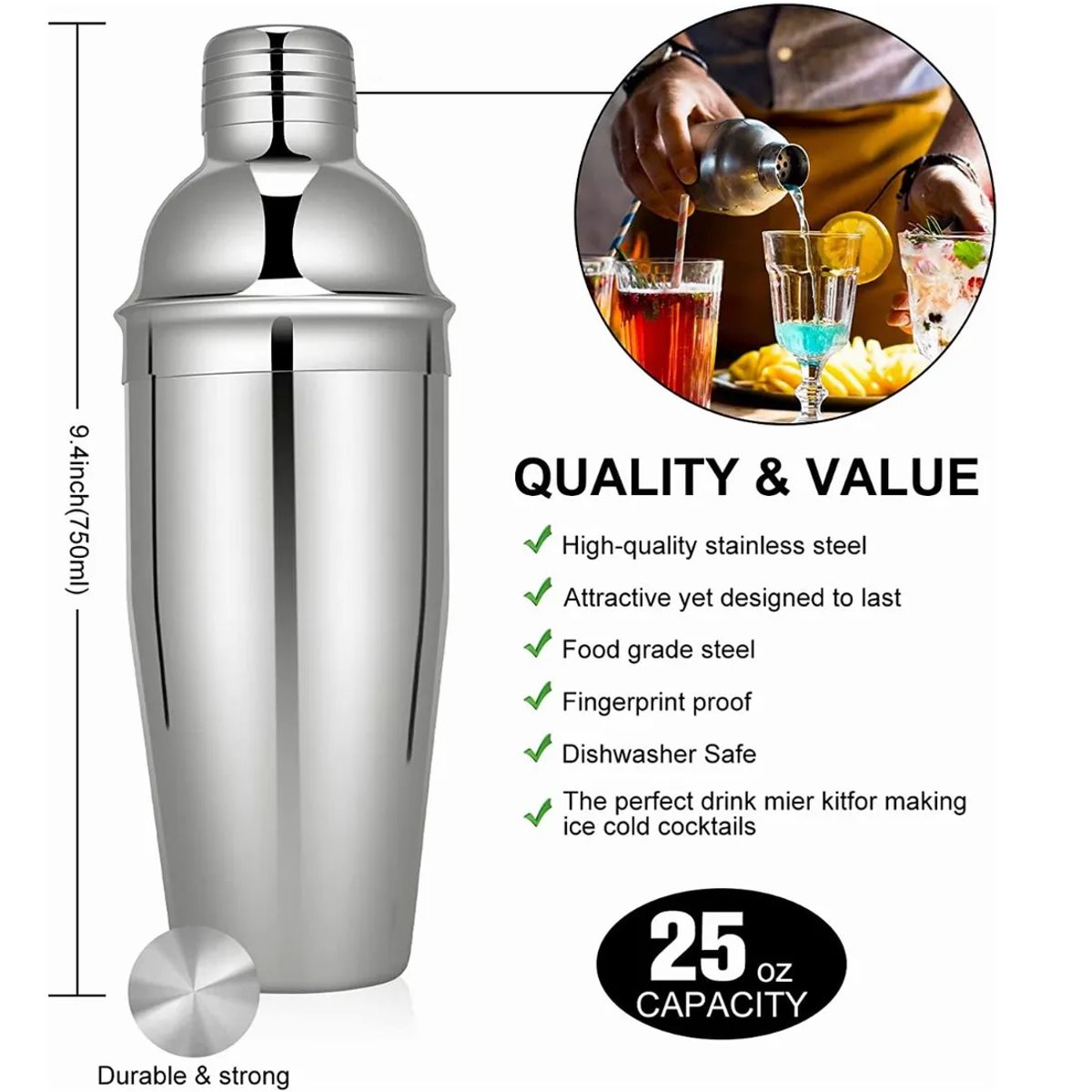 Juego De Cócteles Para Bar Pub Cocktail Shaker Set 23 Piezas, marca GENERICO - Foto Principal