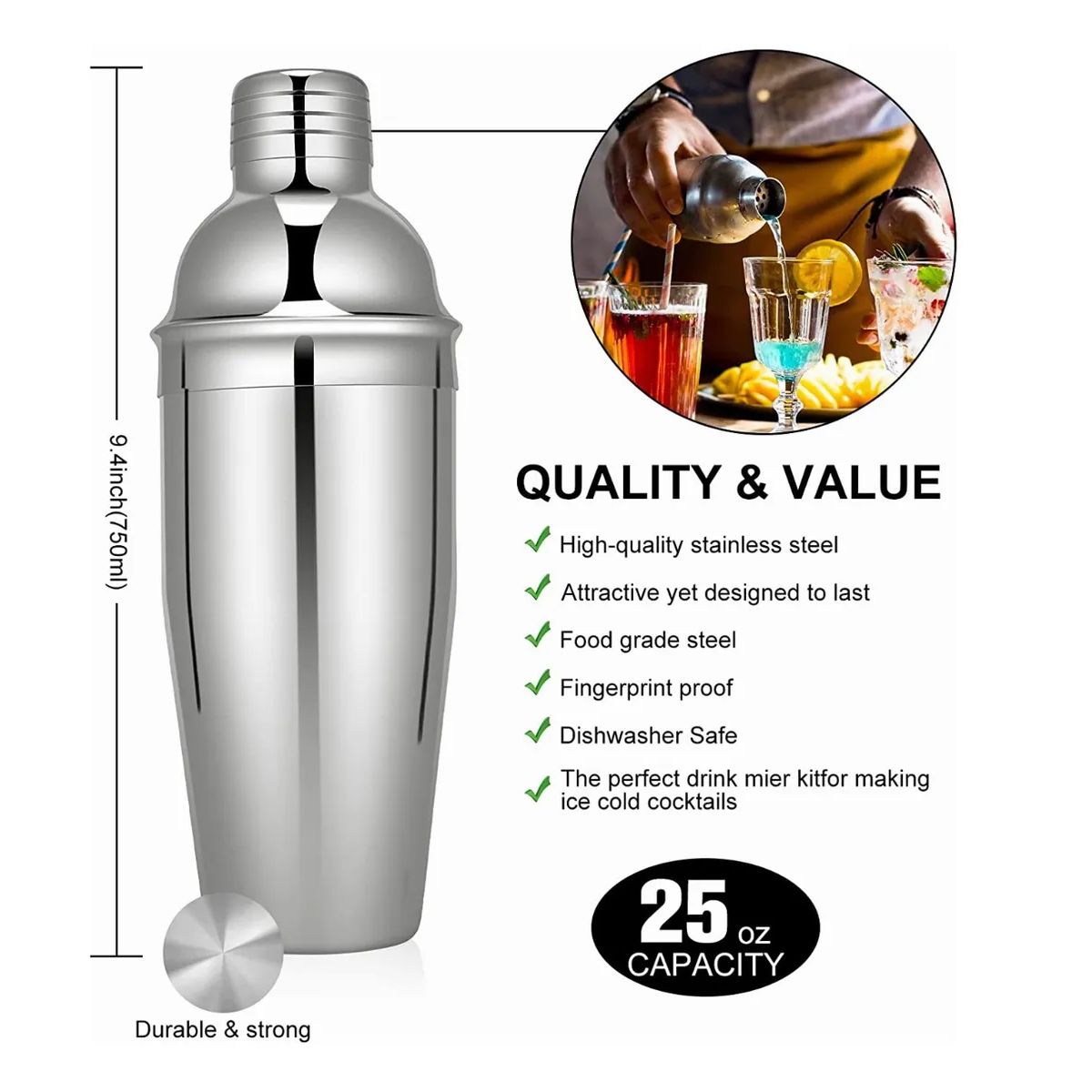Juego De Cócteles Para Bar Pub Cocktail Shaker Set 23 Piezas, marca GENERICO - Foto Principal