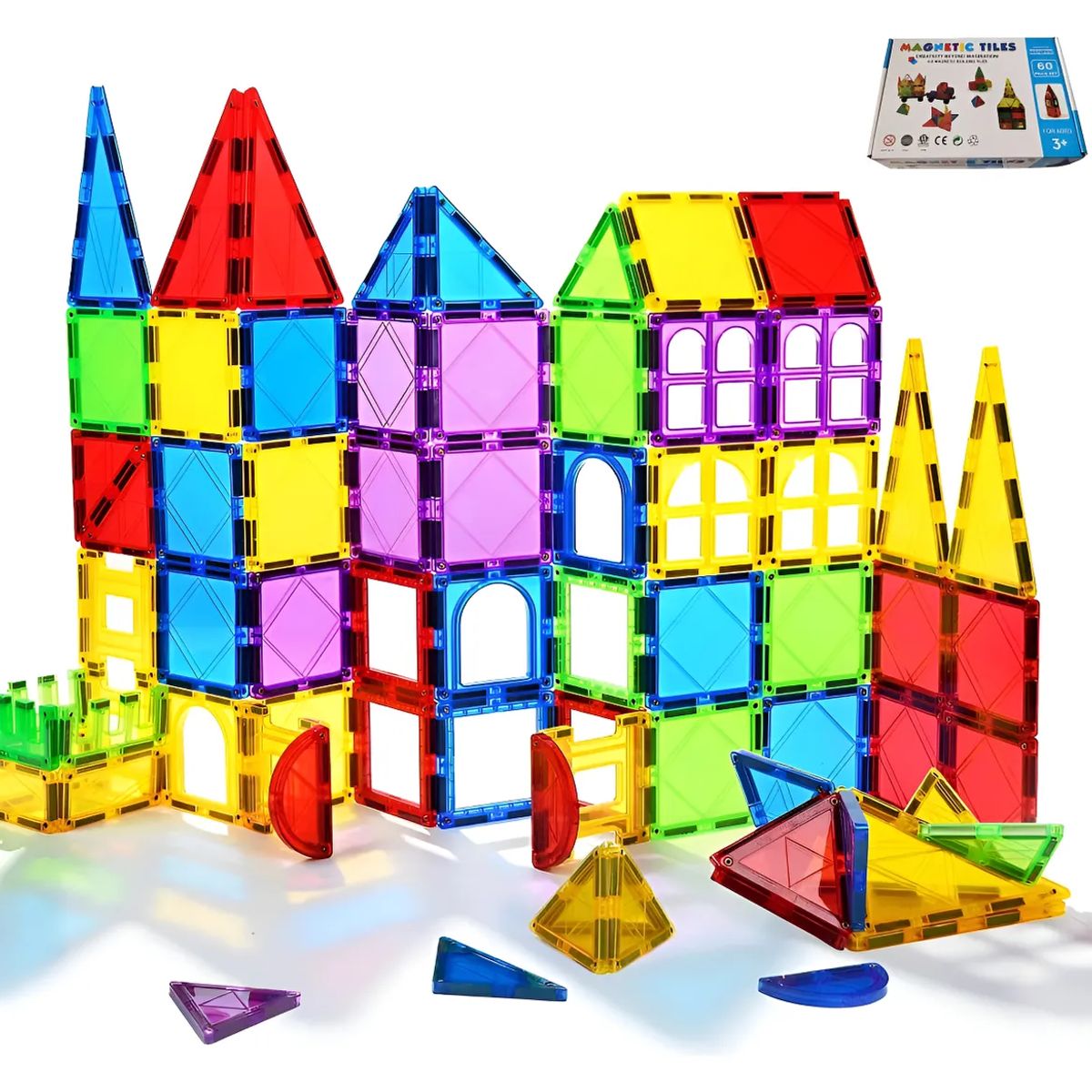 GENERICO - Juego De Bloques De Construcción Magnéticos 3d 60 Piezas