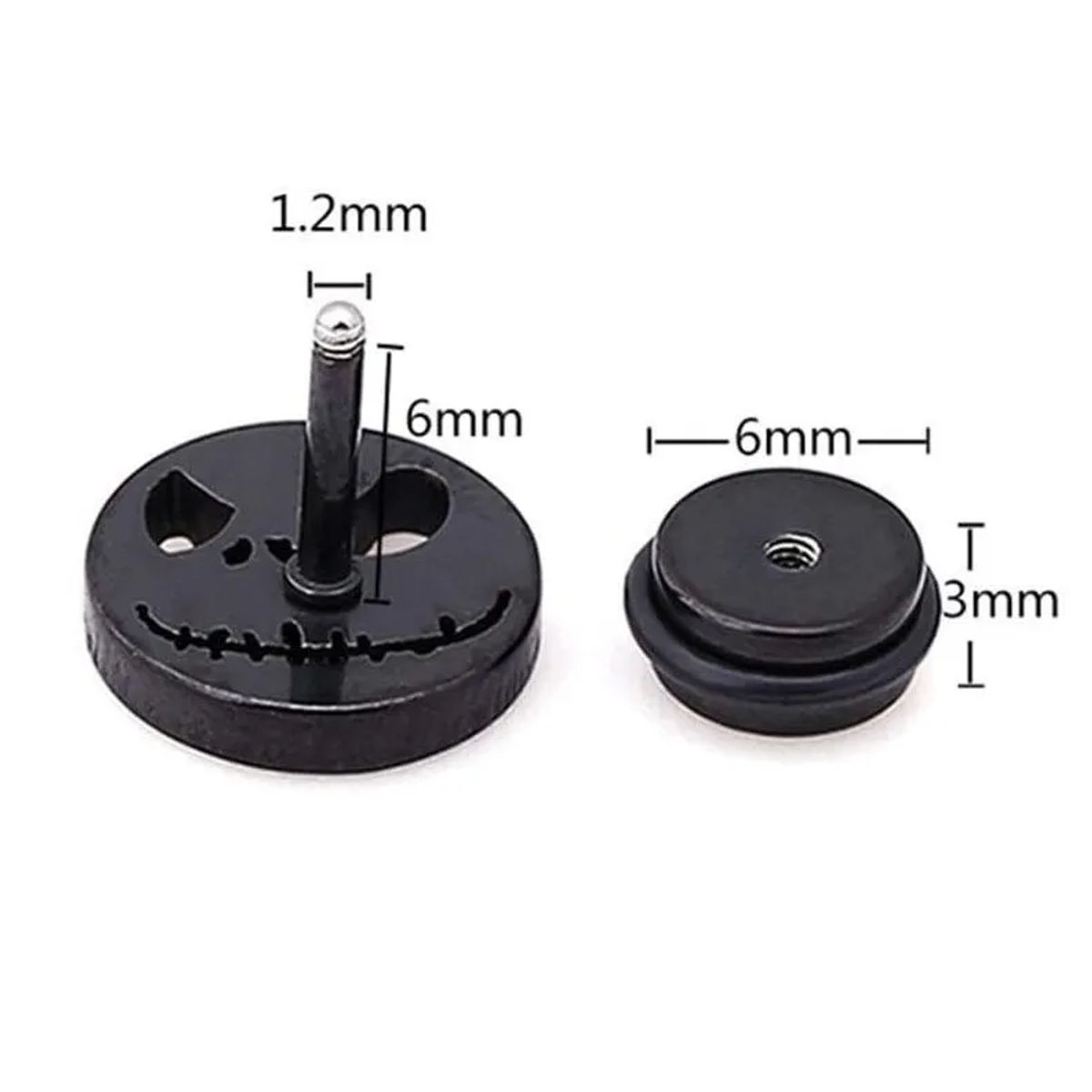 GENERICO - Aros Punk Hombre Mujer Calavera Halloween Gold Earing