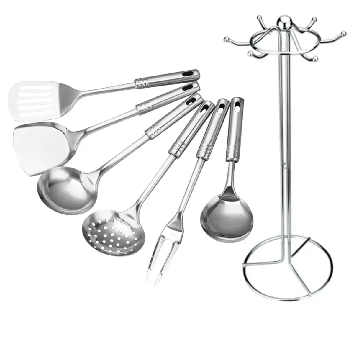 GENERICO - Set Utensilios De Cocina Acero Inoxidable Set Cocina 7pcs