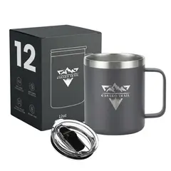 GENERICO - Mug térmico 350 ml Inox Slide Lid acero inoxidable Negro Volcánico