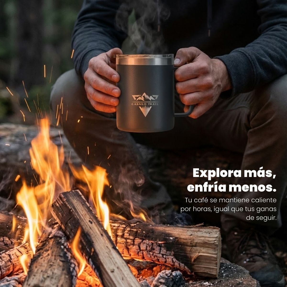GENERICO - Mug térmico 350 ml Inox Slide Lid acero inoxidable Negro Volcánico