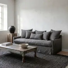 MILK - Sofa 3 Cuerpos Balum Acero