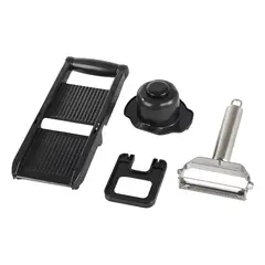 GENERICO - Rallador Mandolina Titan Peeler Pro 3 en 1 Pelador Triturador Negro