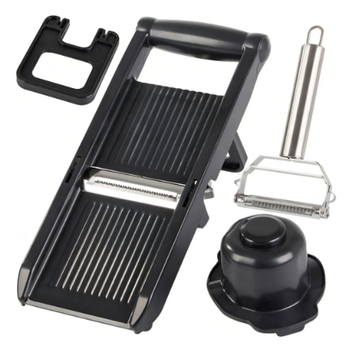 GENERICO - Rallador Mandolina Titan Peeler Pro 3 en 1 Pelador Triturador Negro