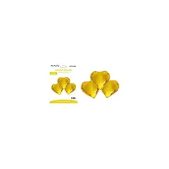 GENERICO - Globo metálico corazón dorado 25cm 3pcs