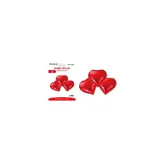 GENERICO - Globo metálico corazón rojo 25cm 3pcs