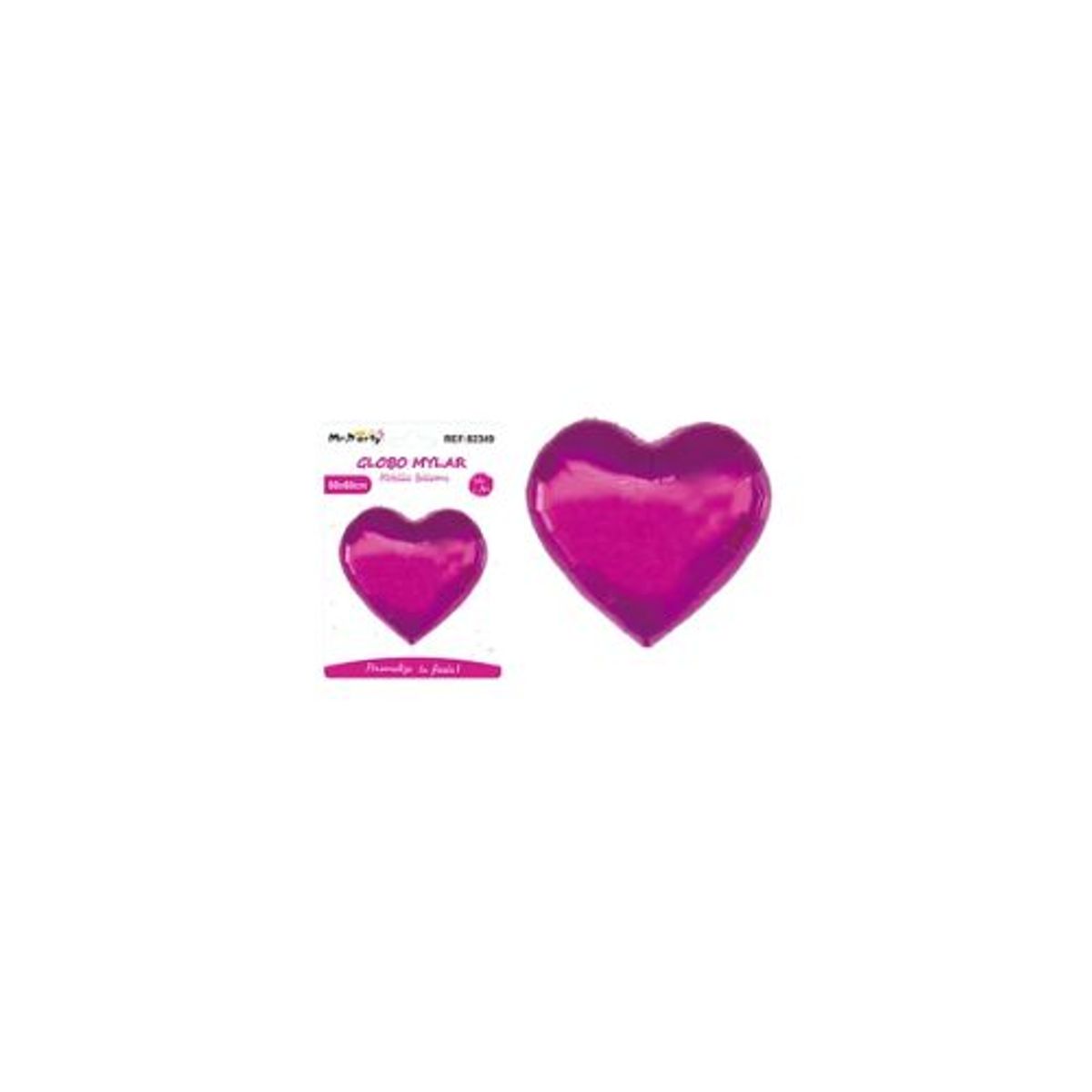 GENERICO - Globo metálico mate corazón fucsia 60cm