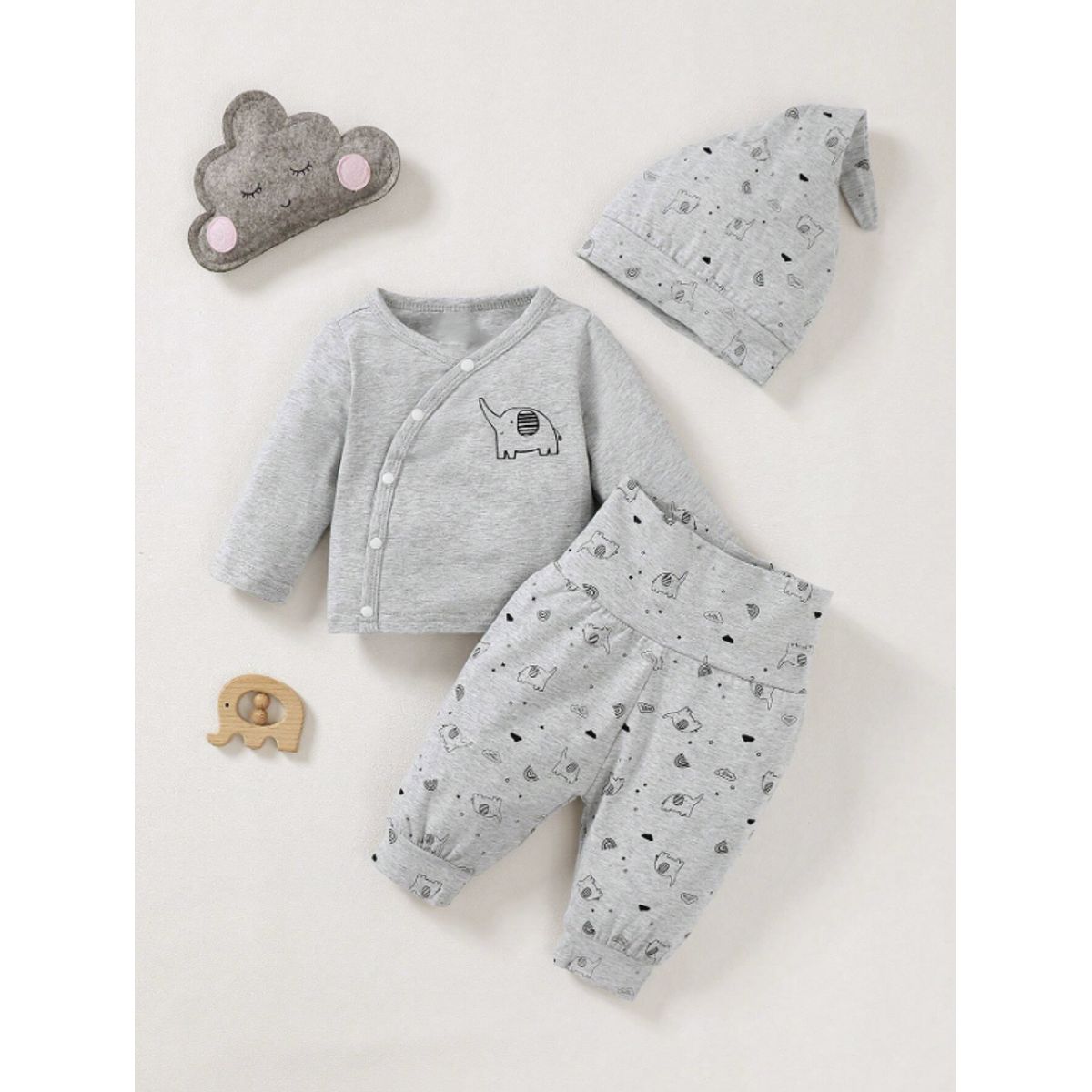 BABY - Conjunto Elefante Algodón RN 0-1 Meses