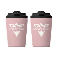 GENERICO - Mug térmico 240 ml Set de 2 para café FlipSeal acero inoxidable Rosa Cuarzo