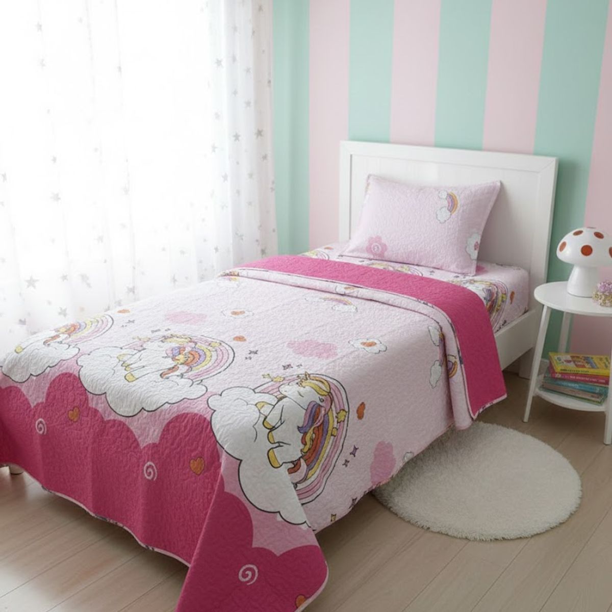 GENERICO - CUBRECAMA DE VERANO INFANTIL 1.5 PLAZAS DELGADO QUILT LZ