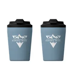 GENERICO - Mug térmico 350 ml Set de 2 para café FlipSeal acero inoxidable Azul Carbon