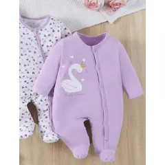BABY - Pack 3 Pijamas Cisnes ultrasuave RN (0-1 Meses)