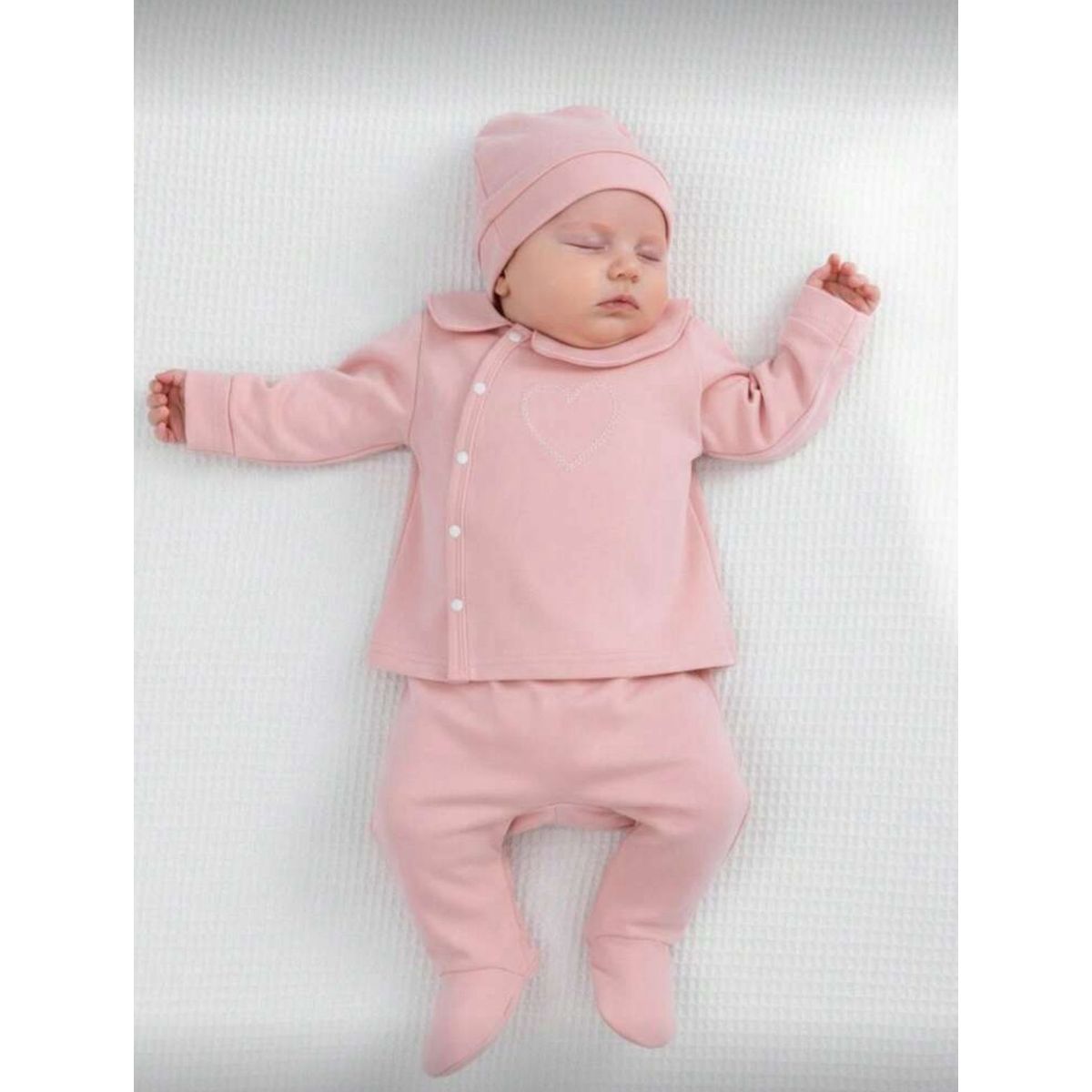 BABY - Conjunto Amor Bordado Algodón RN 0-1 Meses