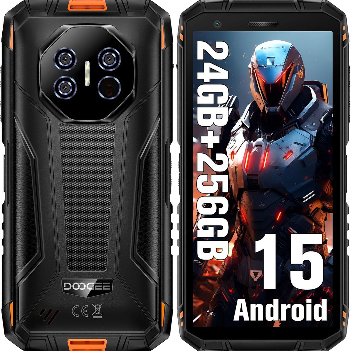 DOOGEE - DOOGEE Fire3 Ultra Celular 24GB+256GB Android 15 Smartphone-Naranja