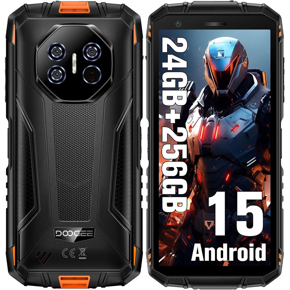 DOOGEE - DOOGEE Fire3 Ultra Celular 24GB+256GB Android 15 Smartphone-Naranja