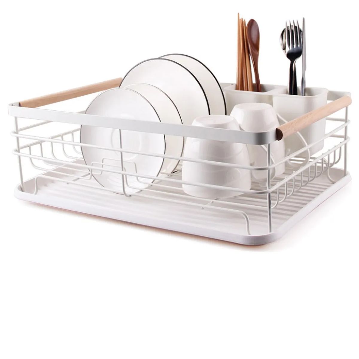 GENERICO - Secaplatos Escurridor 1 Nivel Acero Inox Blanco Simplit Blanco