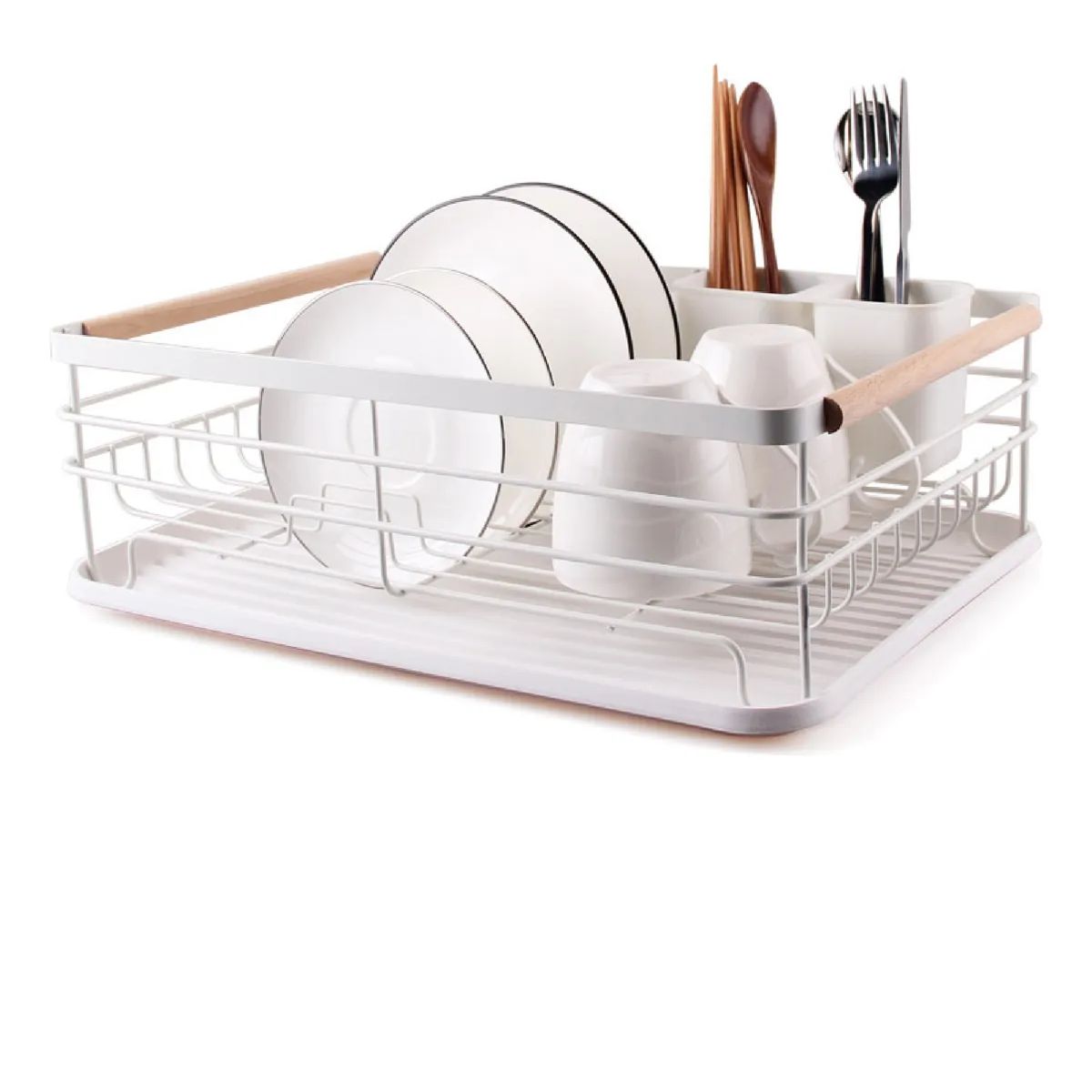 GENERICO - Secaplatos Escurridor 1 Nivel Acero Inox Blanco Simplit Blanco