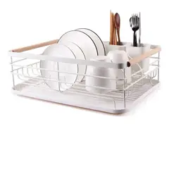 GENERICO - Secaplatos Escurridor 1 Nivel Acero Inox Blanco Simplit Blanco