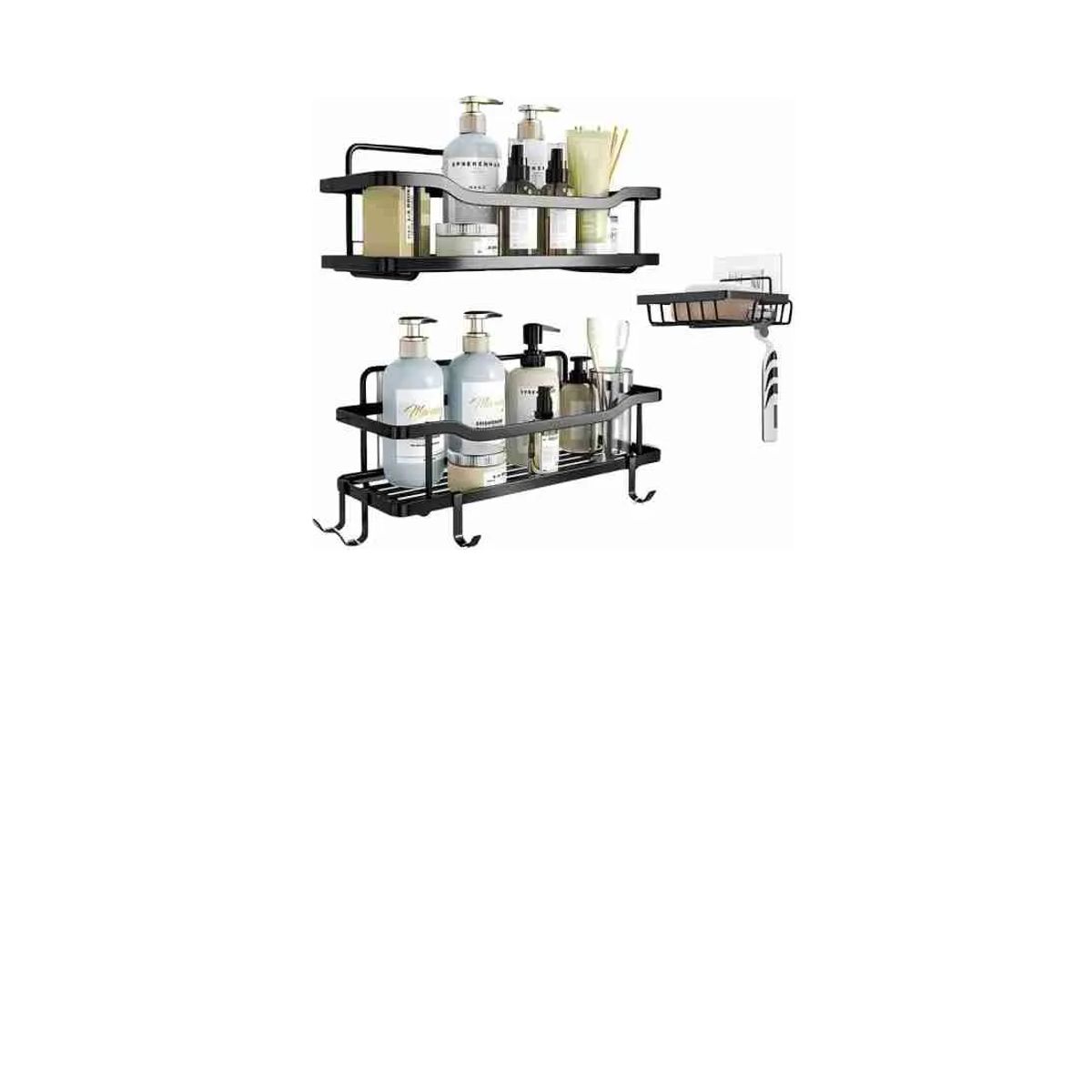 GENERICO - Organizador De Ducha Repisa Baño Adhesivo Set 3 Inoxidable