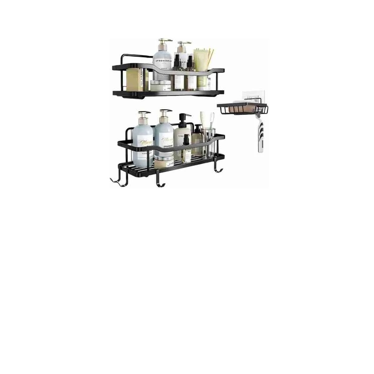 GENERICO - Organizador De Ducha Repisa Baño Adhesivo Set 3 Inoxidable