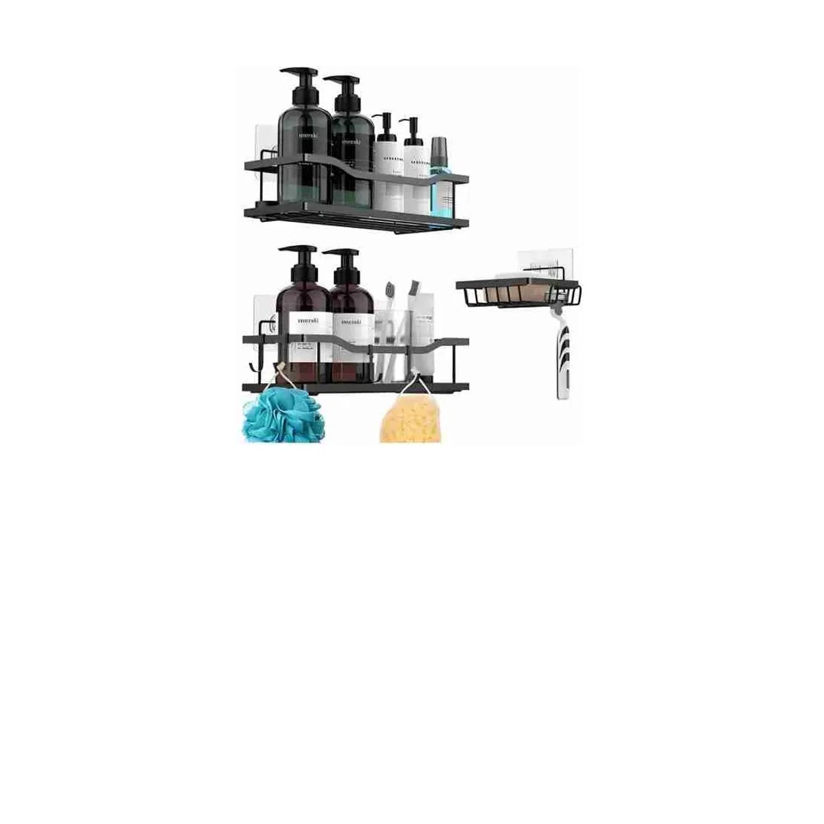 GENERICO - Organizador De Ducha Repisa Baño Adhesivo Set 3 Inoxidable
