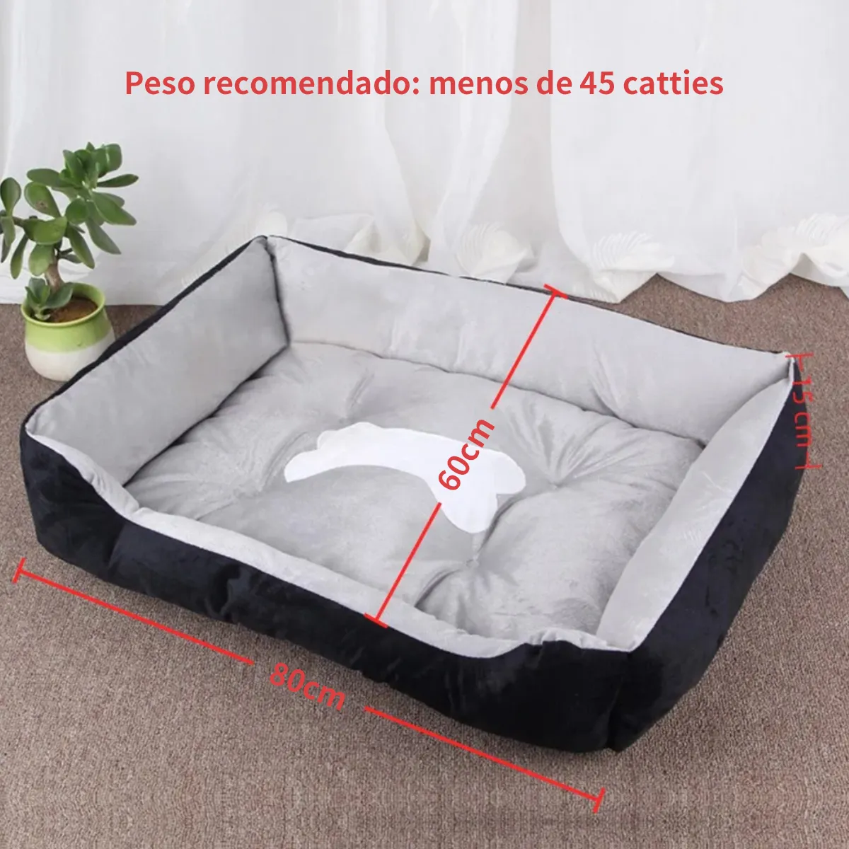 ATURE - Cama Suave Para Mascotas Perros Y Gatos Talla 80x60cm
