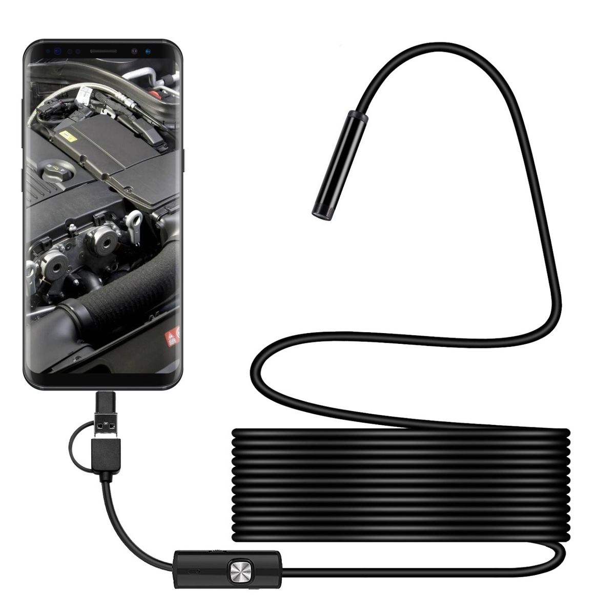 GENERICO - Endoscopio HD 7mm 5m con Conexión USBType-C para Android Impermeable