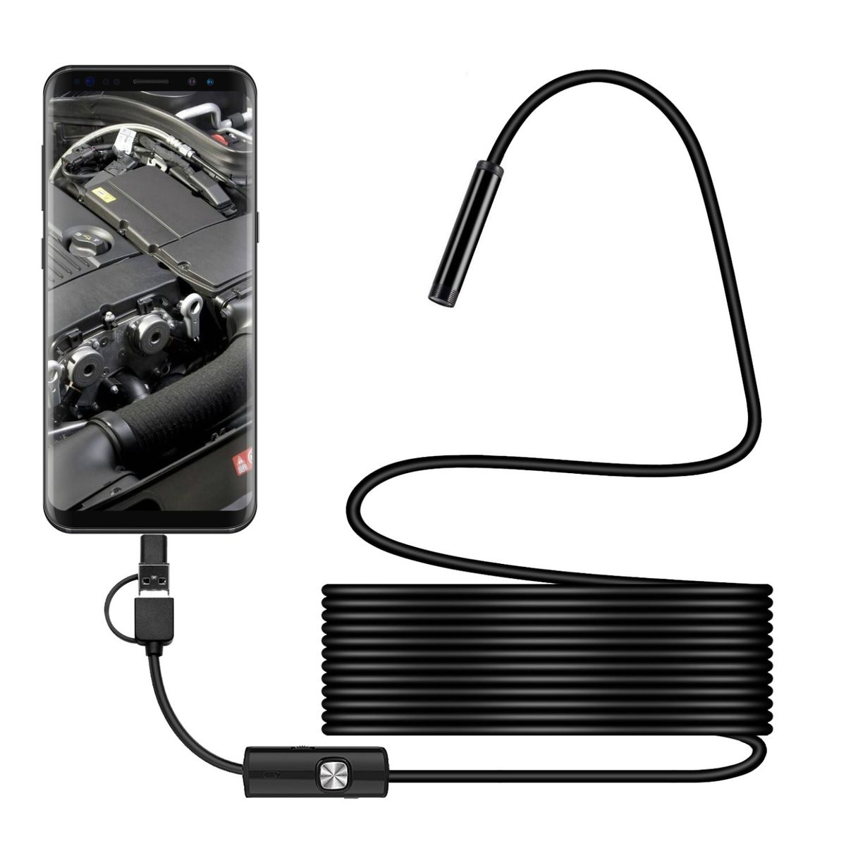 GENERICO - Endoscopio HD 7mm 5m con Conexión USBType-C para Android Impermeable