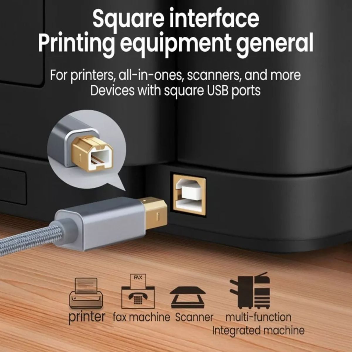 GENERICO - Cable USB-C a USB B para Impresoras HP 1 Metro Transferencia de Datos y Energía