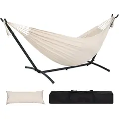 KUANGYE - Hamaca Doble Con Soporte Blanco