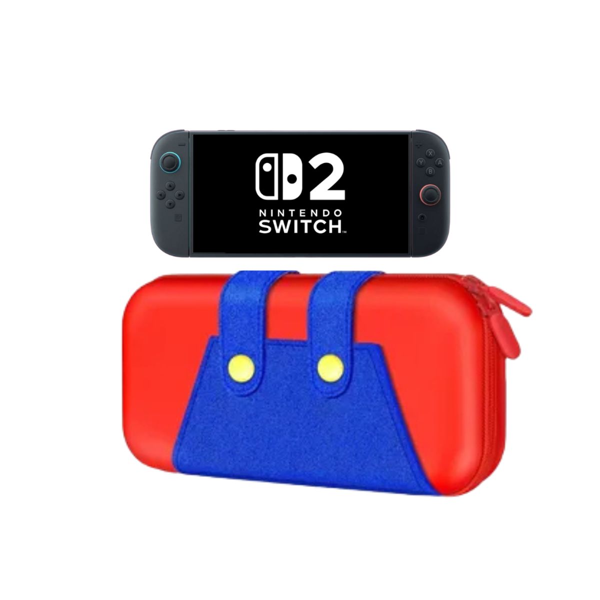 GENERICO - Estuche Compatible N Switch 2 Rojo-Azul + Mica