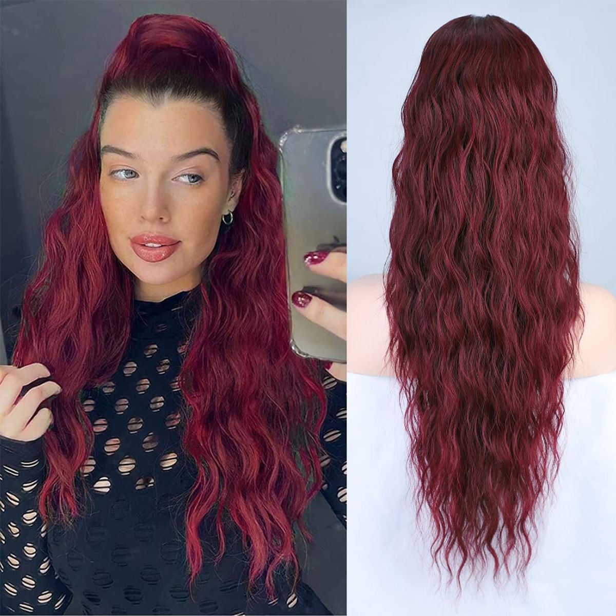 TIOZONEY - Peluca de forma ondulada