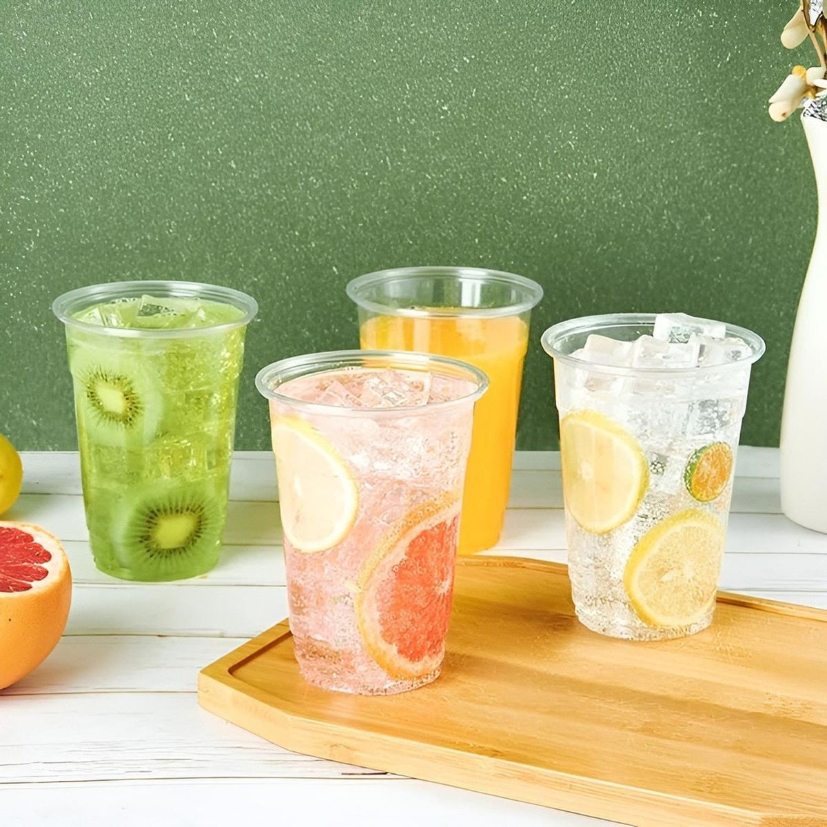 PASTELERIUSCL - 100 Vaso Desechable Plastico Vaso 13oz Vasos Plasticos 400ml Desechables Vasos Para Bebidas Juego