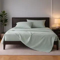 ARMONIA - Juego de Sábanas 800 Hilos Verde Claro 15 Plazas