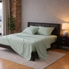 ARMONIA - Sábanas 15 Plazas Verde Claro Suave 800 Hilos