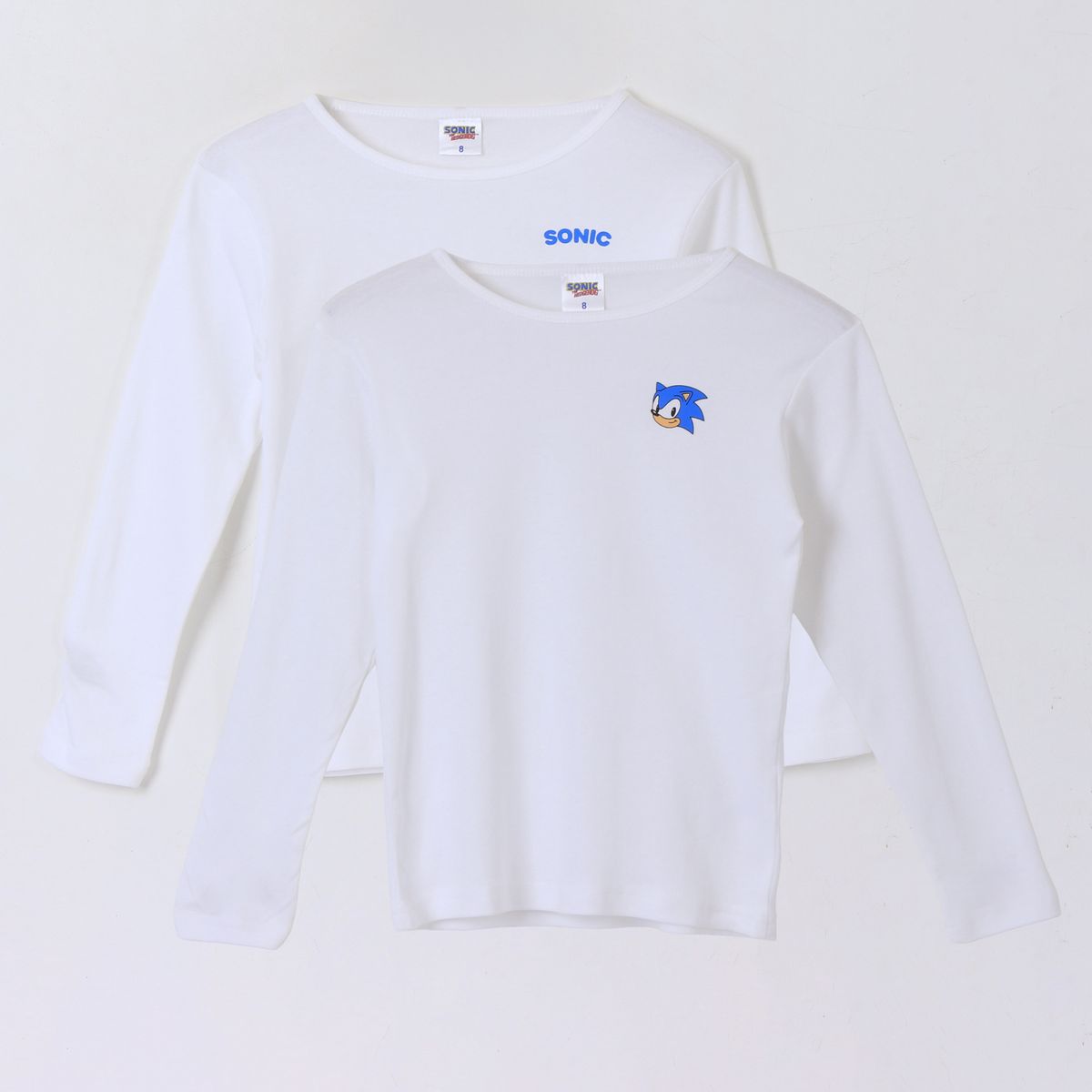 SONIC - Bipack Camiseta Escolar Niño Manga Larga Blanco Sonic
