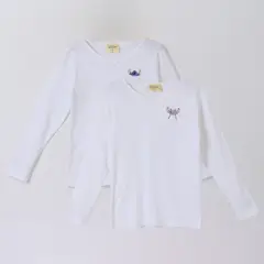 DISNEY - Bipack Camiseta Escolar Niña Manga Larga Blanco Lilo Stitch